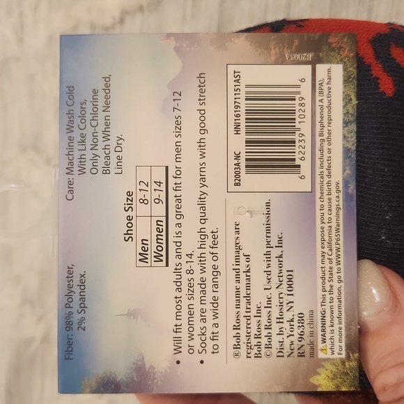 The joy of painting unisex Bob Ross crew socks, new with tags! - Picture 3 of 5